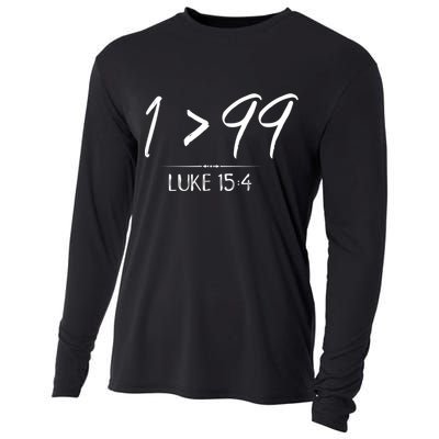 He Left The 99 To Rescue Me Christian Luke Sheep Gift Cooling Performance Long Sleeve Crew