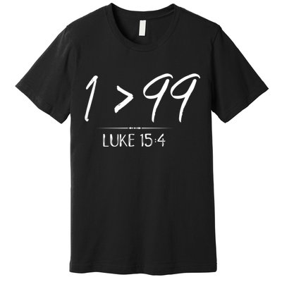 He Left The 99 To Rescue Me Christian Luke Sheep Gift Premium T-Shirt