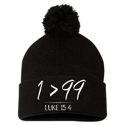He Left The 99 To Rescue Me Christian Luke Sheep Gift Pom Pom 12in Knit Beanie
