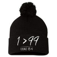 He Left The 99 To Rescue Me Christian Luke Sheep Gift Pom Pom 12in Knit Beanie