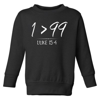 He Left The 99 To Rescue Me Christian Luke Sheep Gift Toddler Sweatshirt