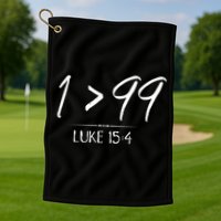 He Left The 99 To Rescue Me Christian Luke Sheep Gift Golf Towel