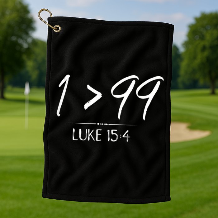 He Left The 99 To Rescue Me Christian Luke Sheep Gift Golf Towel