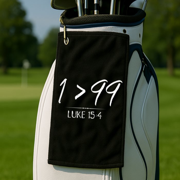 He Left The 99 To Rescue Me Christian Luke Sheep Gift Golf Towel