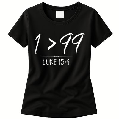 He Left The 99 To Rescue Me Christian Luke Sheep Gift Womens T-Shirt