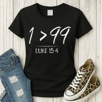 He Left The 99 To Rescue Me Christian Luke Sheep Gift Womens T-Shirt