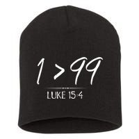 He Left The 99 To Rescue Me Christian Luke Sheep Gift Short Acrylic Beanie