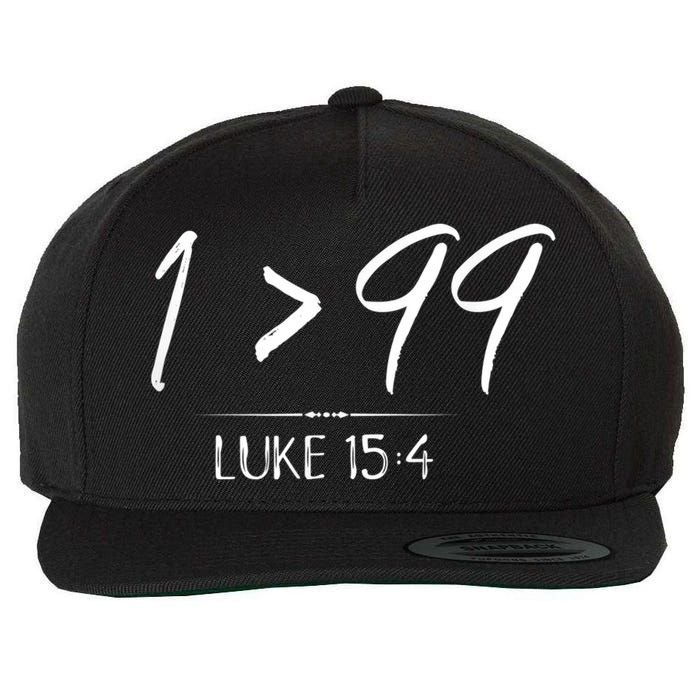 He Left The 99 To Rescue Me Christian Luke Sheep Gift Wool Snapback Cap