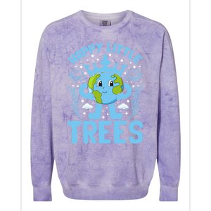 Happy Little Trees Earth Day Celebration Colorblast Crewneck Sweatshirt