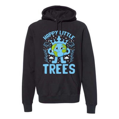 Happy Little Trees Earth Day Celebration Premium Hoodie