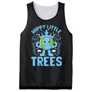 Happy Little Trees Earth Day Celebration Mesh Reversible Basketball Jersey Tank