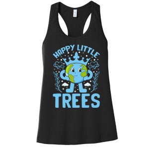 Happy Little Trees Earth Day Celebration Women's Racerback Tank