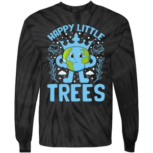 Happy Little Trees Earth Day Celebration Tie-Dye Long Sleeve Shirt