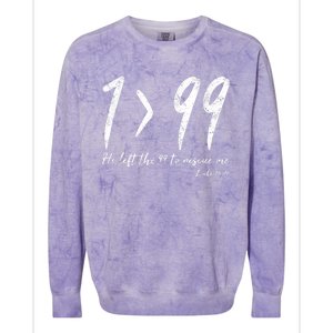 He Left The 99 To Rescue Me Luke Christian Grace Gift Colorblast Crewneck Sweatshirt