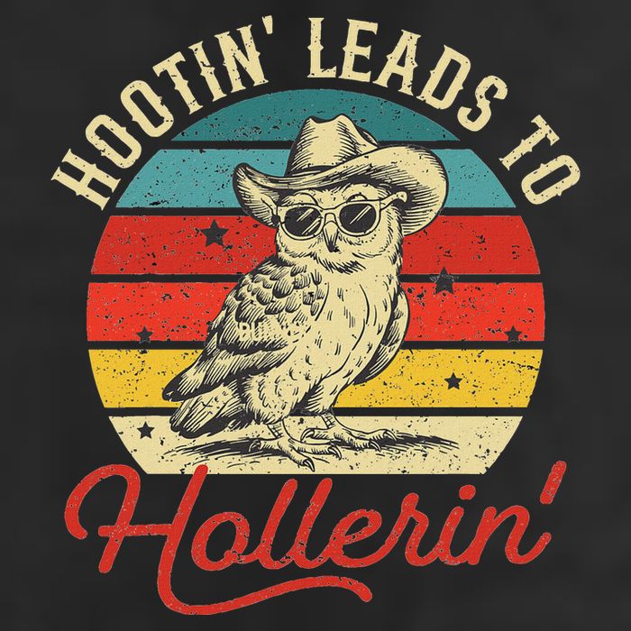 Hootin Leads To Hollerin Owl Cowboy 7 Panel Mesh Trucker Snapback Hat