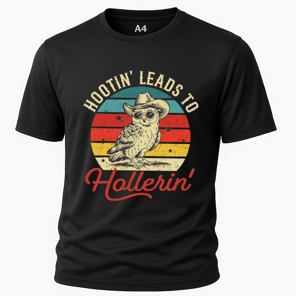 Hootin Leads To Hollerin Owl Cowboy Cooling Performance Crew T-Shirt
