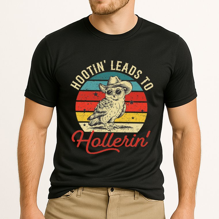Hootin Leads To Hollerin Owl Cowboy Cooling Performance Crew T-Shirt