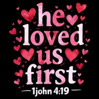 He Loved Us First Valentines Day Christian Gift Drawstring Bag