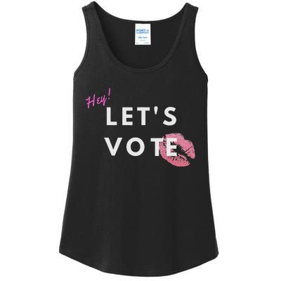 Hey LetS Vote 2024 Election Feminine Cute Voter Rights Ladies Essential Tank