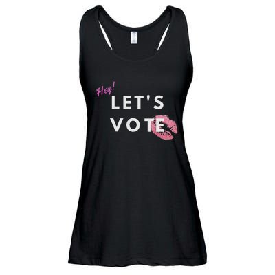 Hey LetS Vote 2024 Election Feminine Cute Voter Rights Ladies Essential Flowy Tank