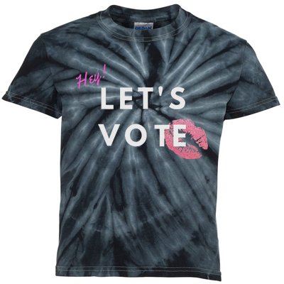 Hey LetS Vote 2024 Election Feminine Cute Voter Rights Kids Tie-Dye T-Shirt