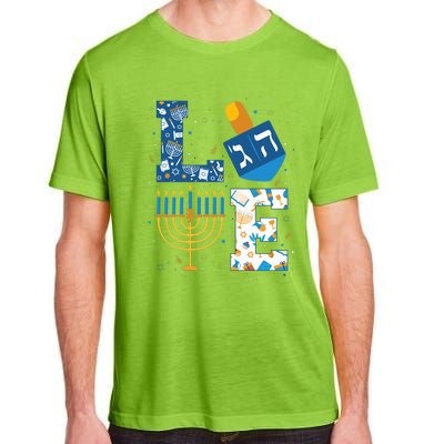 Hanukkah love with menorah for jewish christmas holiday Adult ChromaSoft Performance T-Shirt