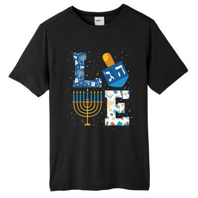 Hanukkah love with menorah for jewish christmas holiday Tall Fusion ChromaSoft Performance T-Shirt