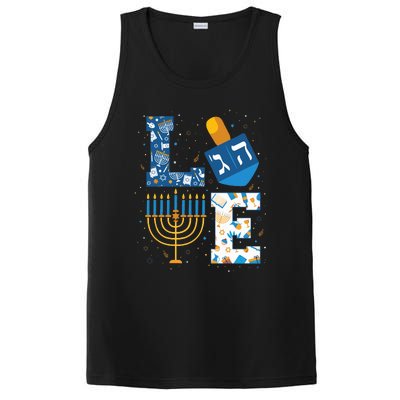 Hanukkah love with menorah for jewish christmas holiday PosiCharge Competitor Tank