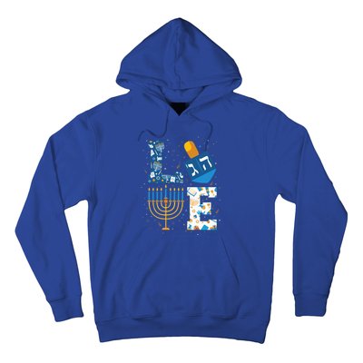 Hanukkah love with menorah for jewish christmas holiday Hoodie