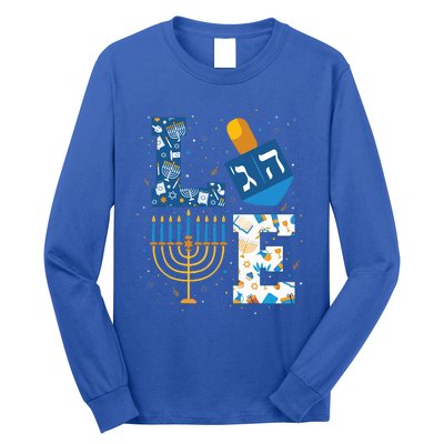 Hanukkah love with menorah for jewish christmas holiday Long Sleeve Shirt