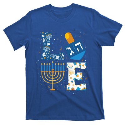 Hanukkah love with menorah for jewish christmas holiday T-Shirt