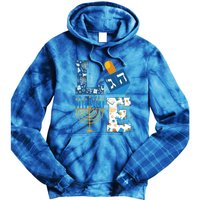 Hanukkah love with menorah for jewish christmas holiday Tie Dye Hoodie