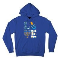 Hanukkah love with menorah for jewish christmas holiday Tall Hoodie