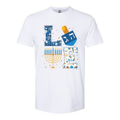 Hanukkah love with menorah for jewish christmas holiday Softstyle CVC T-Shirt