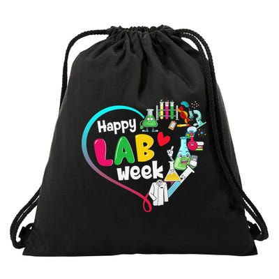 Happy Lab Week 2025 Medical Lab Tech Laboratory Technician Drawstring Bag