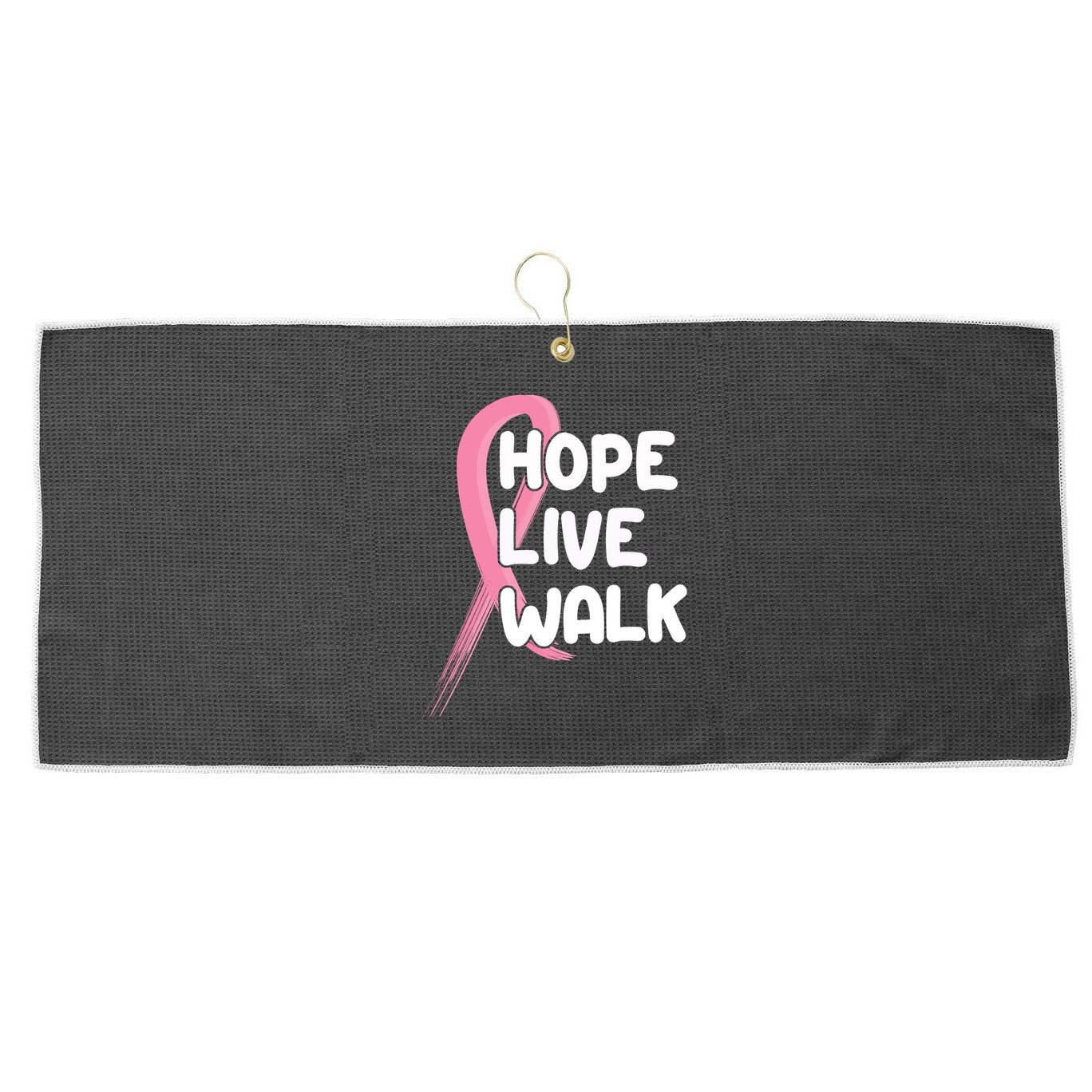 Hope Live Walk Breast Cancer Awareness Large Microfiber Waffle Golf Towel