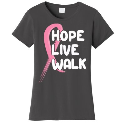 Hope Live Walk Breast Cancer Awareness Women's T-Shirt