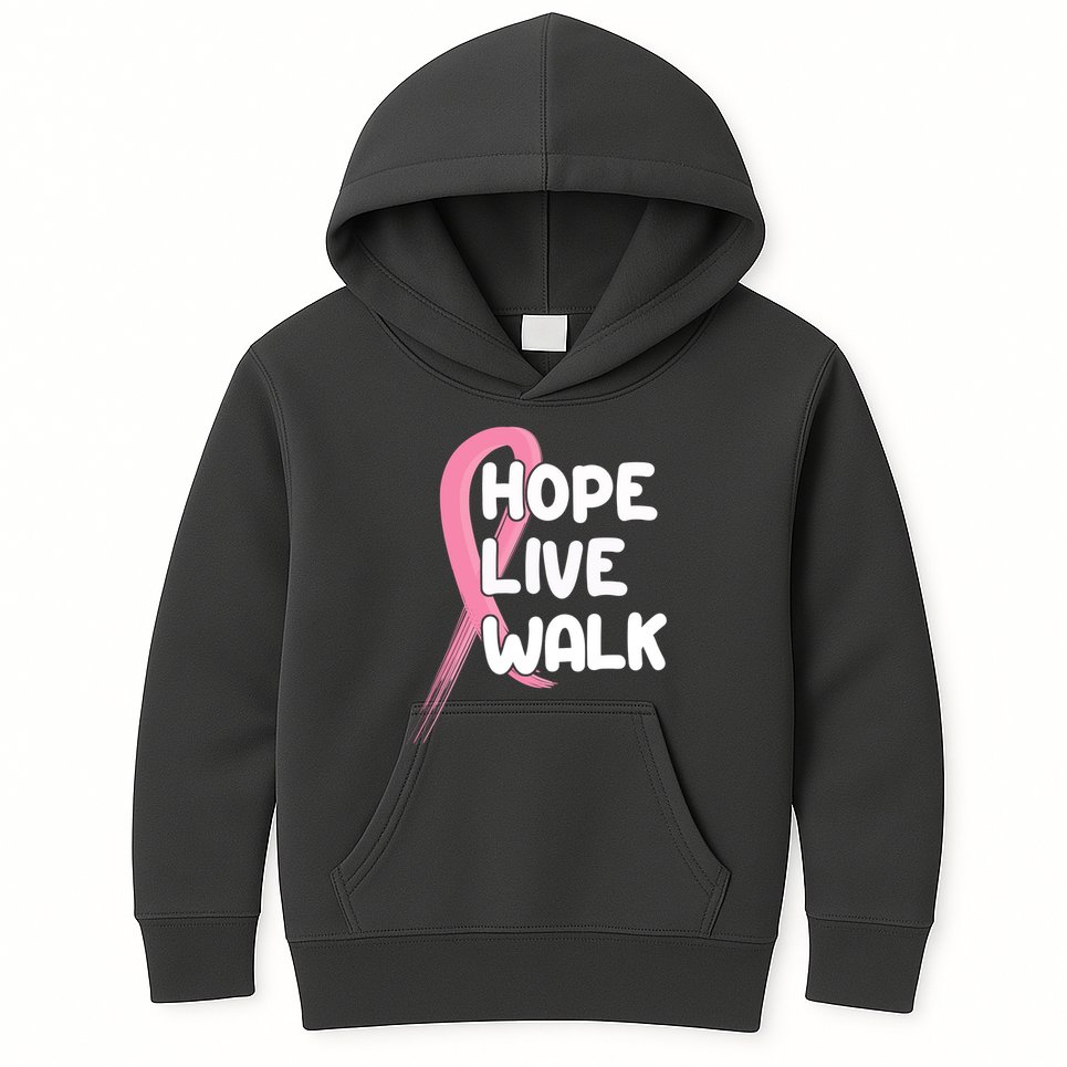 Hope Live Walk Breast Cancer Awareness Kids Hoodie