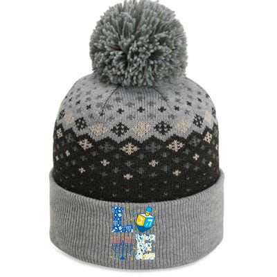 Hanukkah Love With Menorah For Jewish Christmas Holiday The Baniff Cuffed Pom Beanie