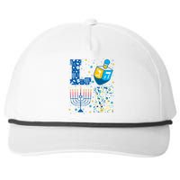 Hanukkah Love With Menorah For Jewish Christmas Holiday Snapback Five-Panel Rope Hat