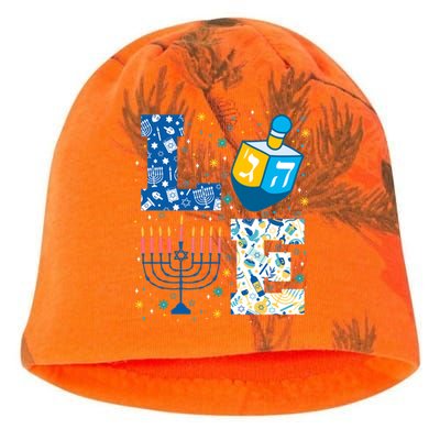 Hanukkah Love With Menorah For Jewish Christmas Holiday Kati - Camo Knit Beanie