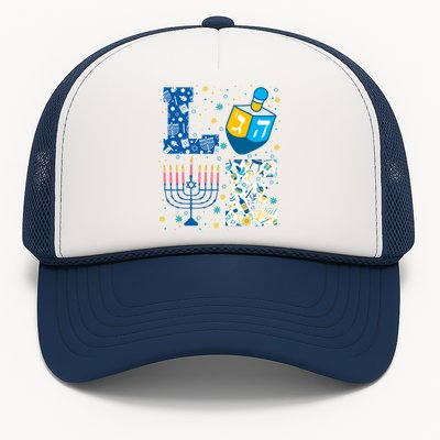 Hanukkah Love With Menorah For Jewish Christmas Holiday Trucker Hat