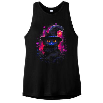 Halloween Little Witch Cat Ladies PosiCharge Tri-Blend Wicking Tank