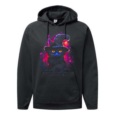 Halloween Little Witch Cat Performance Fleece Hoodie