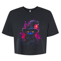 Halloween Little Witch Cat Bella+Canvas Jersey Crop Tee