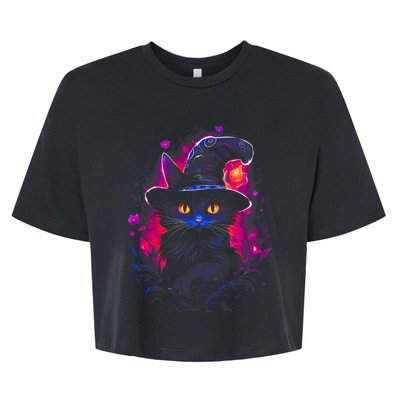 Halloween Little Witch Cat Bella+Canvas Jersey Crop Tee