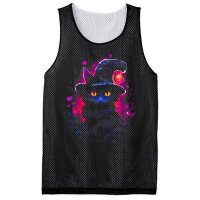 Halloween Little Witch Cat Mesh Reversible Basketball Jersey Tank