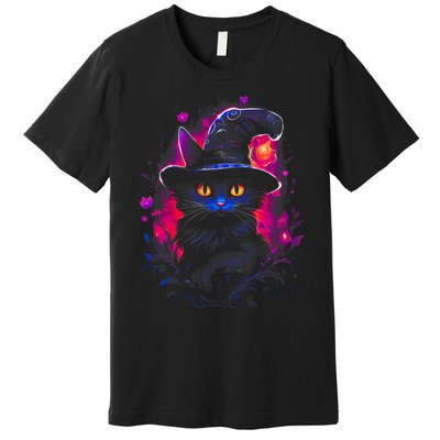 Halloween Little Witch Cat Premium T-Shirt