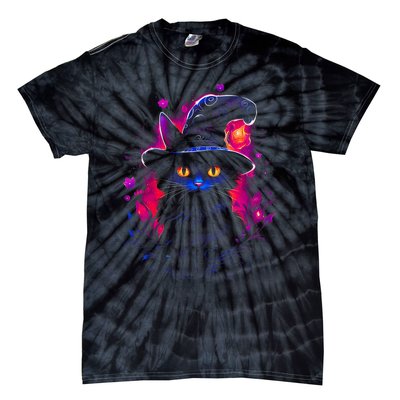 Halloween Little Witch Cat Tie-Dye T-Shirt