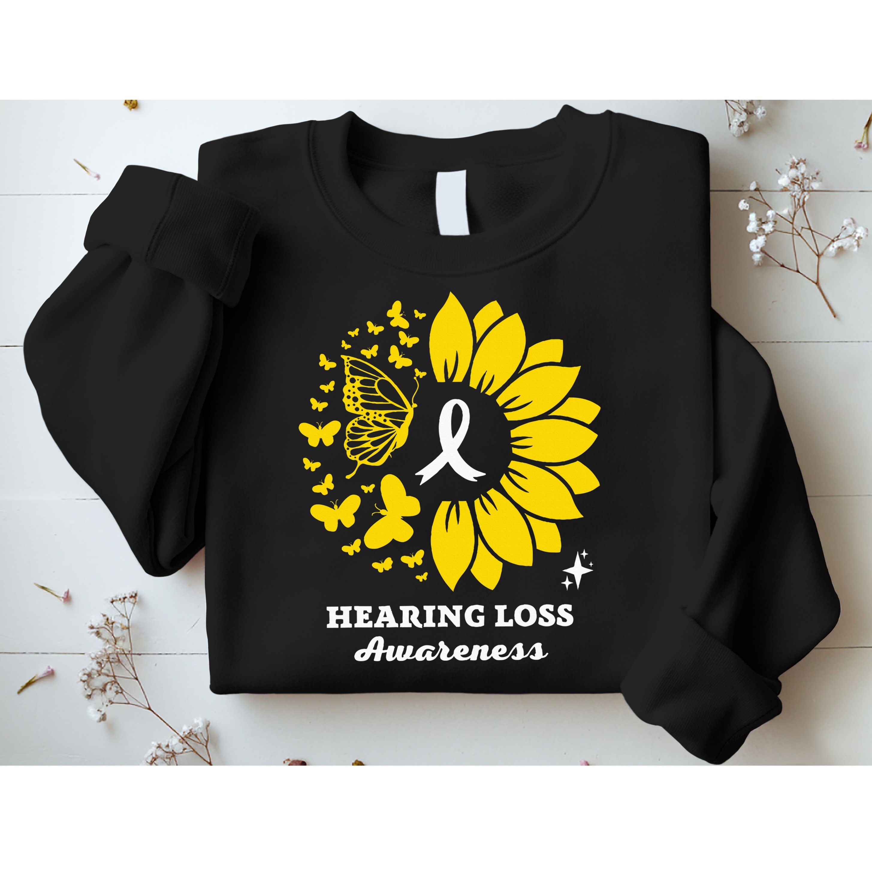 Hearing Loss Warrior Awareness Sunflower Sweatshirt